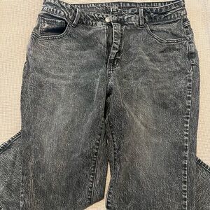 Time & Tru (Walmart) ankle cropped black/grey denim.